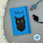 Preview: Impfpasshülle Katze Designbeispiel blau für die Bombay Katze
